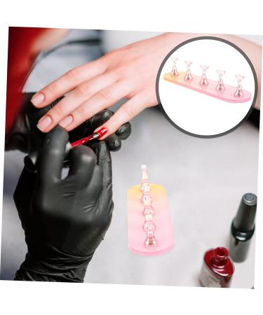 Housoutil 1 Set Nail Practice Holder Nail Holder for Painting Nails Nail Decorations Magnetic Nail Stands Nail Art Beauty Nail Holders Press on Nails Rack Training Plastic Oval Acrylic 12.8x3.7cm As Shown - Buy Online on GoSupps.com