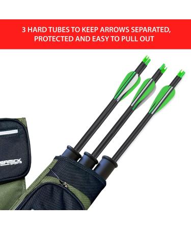 Samick Sports Archery Arrow Quiver - Adjustable Waist Hanged Quiver - 3 Arrow Tubes - Green, Right-Handed - Buy Online on GoSupps.com