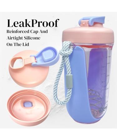 Qavi Protein Shaker Bottle 590ml Purple - Stainless Steel Mixing Ball - BPA Free Tritan Material - Durable, Leakproof, Odourless - Buy Online on GoSupps.com