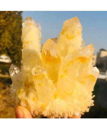 Natural Yellow Phantom Quartz Crystal Cluster Specimen Crystal Stone Crystal Cluster (Size : 200-250g) - Buy Online on GoSupps.com
