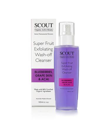 SCOUT Australia Super Fruit Exfoliating Wash-Off Face Cleanser With Blueberries Grape Skin And Acai