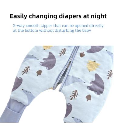 Chilsuessy Winter Baby Sleeping Bag with Feet 2.5 TOG - Blue Polar Bear - 100% Cotton - 90cm/3-4 Years - Buy Online on GoSupps.com