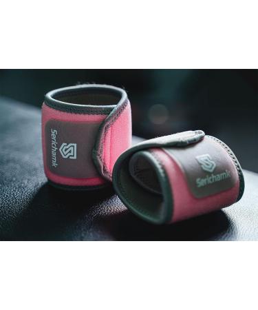 Serichamk Compression Wrist Brace 2pc Set - Pink | Support for Tennis, Weightlifting, Tendonitis - Buy Online on GoSupps.com