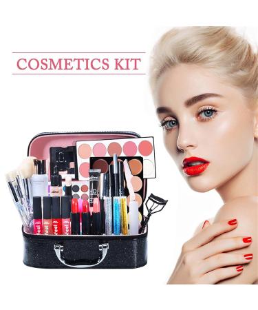 Duhe189014 35-Part All-in-One Makeup Set for Women | Complete Travel Makeup Kit with Brushes Lipsticks & Eyeshadows - Perfect Gift for Girls - Buy Online on GoSupps.com