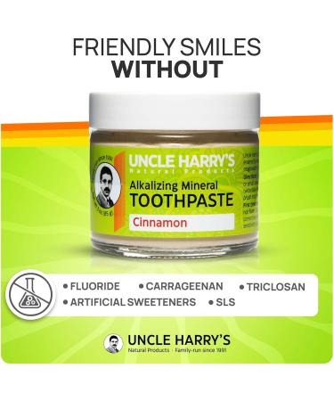 Uncle Harry's Cinnamon Remineralizing Toothpaste | Natural Whitening & Fresh Breath | Enamel Safe & Vegan | Fluoride Free (4 Pack) - Buy Online on GoSupps.com