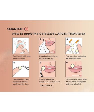 SMARTMED Large Ultra Thin Cold Sore Treatment Patch with Lemon Balm - 24 ct | 15mm - Buy Online on GoSupps.com
