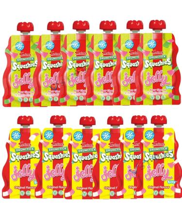 Drumsticks Squashies Sour Apple And Cherry flavoured Jelly Pouch 80g (12 Mixed) Mixed 12