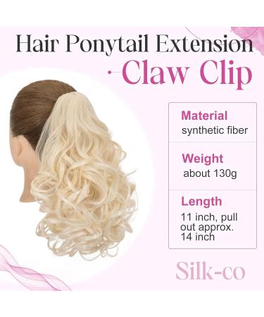 SILK-CO 11 Short Curly Ponytail Hair Extension - Light Blonde to Bleach Blonde 11 Inch - Buy Online on GoSupps.com