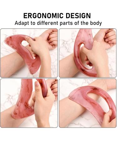 Cozlly Gua Sha Massager - Rosa Harz Stein f r Lymphdrainage Cellulite & Muskelentspannung | Ideal f r Beine R cken Gesicht & Schmerztherapie - Buy Online on GoSupps.com