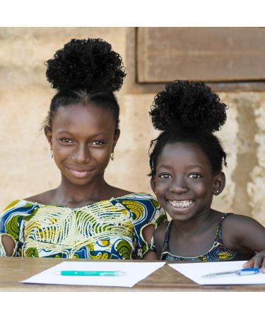 WILLBOND 2 Pieces Afro Puff Drawstring Ponytail Synthetic Short Curly Hair Extensions in Black-1b - Buy Online on GoSupps.com