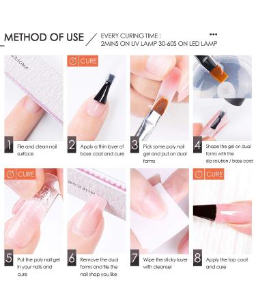 GELLEN Poly Nail Gel Kit - 6 Colors Extension Set for Acrylic Nails | Manicure Tools & Technician Starter Gift for Women - Buy Online on GoSupps.com