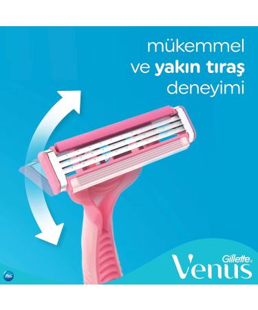 Simply Venus 3 Blade Disposable Razors with Moisture Rich Strip 4 Count (1 Pack) - Buy Online on GoSupps.com