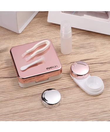 Travel-Friendly Contact Lens Case Kit | Mini Holders in Rose Gold & Rose Red - Buy Online on GoSupps.com