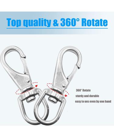 Mixiflor Stainless Steel Swivel Snap Hooks  8 Pack (3.5 Inch) Heavy Duty Swivel Eye Snap Hook  Diving Clips Spring Hooks for Bird Feeders  Pet Chains  Dog Tie-Out Cable  Keychains and More - Buy Online on GoSupps.com