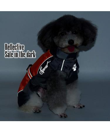 Zunea Waterproof Raincoat for Medium & Large Dogs - Reflective Windproof Mesh Lining | Outdoor Hiking Rain Jacket for Wet Days - Orange 8XL (1 Pack) - Buy Online on GoSupps.com