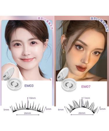 Wasado Magnetic Eyelashes Wasado Magnetic Eyelashes Kit 3D Effect Magnetic Eyelashes Natural Look Reusable Soft Magnetic Lashes No Glue Needed With Applicator & Curler (EM12) - Buy Online on GoSupps.com