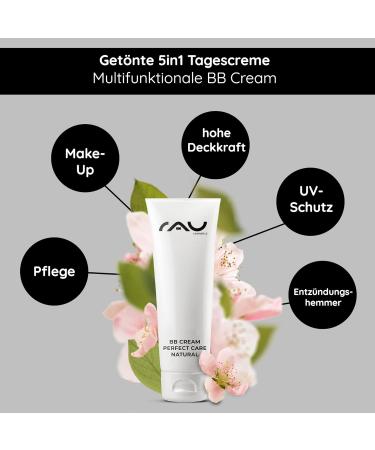 RAU Cosmetics BB Cream Silicone oilfree BB Cream Perfect Care Natural for dry impure normal skin 75 ml makeup care UV protection tinted day cream with zinc vitamin E almond oil panthenol - Buy Online on GoSupps.com
