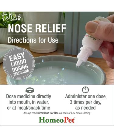 HomeoPet Feline Nose Relief Safe and Natural Nasal and Sinus Medicine for Cats Natural Pet Medicine 15 Milliliters- Pack of 2 - Buy Online on GoSupps.com