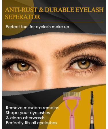 Heated Eyelash Curler with Separator & Brush - Professional Lash Curler for All Eye Shapes - Ideal Gift for Women - Purple & Rose Red - Buy Online on GoSupps.com