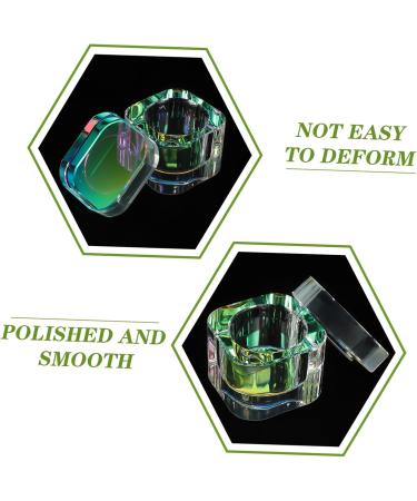 Mikinona Nail Art Brush Cup Nail Cup with Lid Liquid Powder Container Glass Nail Cup Manicure Art Dish Nail Dipping Dish Cup Dappen Dish Bowl Nail Dish Heart-shaped Crystal Glass Saucer Cup 5.70X5.40X5.40CM As Shown - Buy Online on GoSupps.com