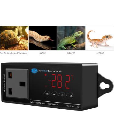 NICREW Digital LED Reptile Thermostat - Heating and Cooling Temperature Controller for Vivarium - 1100W 220V - Buy Online on GoSupps.com
