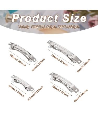 Craftdady 100pcs French Hair Clips - Iron DIY Accessories 4 Sizes (30/39/78mm) - Platinum Finish - Buy Online on GoSupps.com