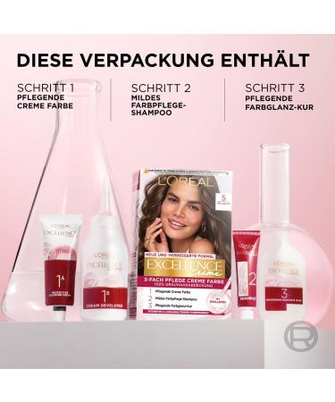 L'Or al Paris Excellence Cream 6 Dark Blonde Hair Color - 100% Gray Coverage 3-in-1 Care 268g x 3 - International Shipping Available - Buy Online on GoSupps.com