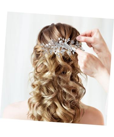 Mikinona Rhinestone Tuck Comb Flower Side Comb Side Combs Bridal Hair Comb Weeding Bride Hair Accessories Wedding Accessories Hair Comb for Women Rhinestone Leaf Hairpin Hair Jewelry Metal - Buy Online on GoSupps.com