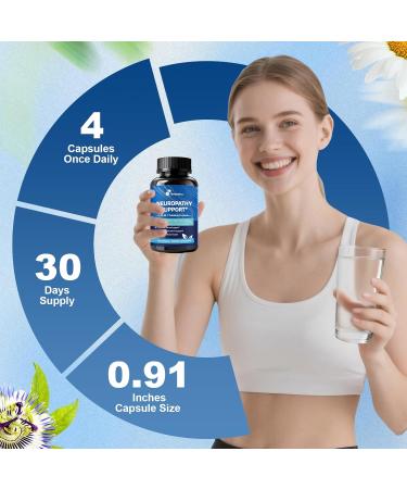 Nerve & Peripheral Neuropathy Support Supplement with 1200mg R-Alpha Lipoic Acid L-Carnitine Vitamin B12 B1 B6 D3 E Folate Lions Mane NAC Magnesium Turmeric - Liver Detox Antioxidant & Mental Support 120 Count (Pack of 1) - Buy Online on GoSupps.com