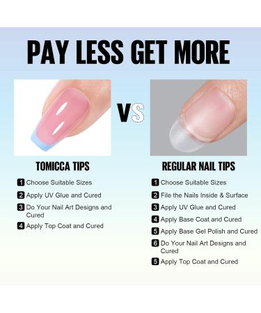 TOMICCA Soft Gel Short Coffin Nail Tips 180PCS - Pre-colored Matte Pink Press On Nails for Nail Art Extensions - 15 Sizes Included - Buy Online on GoSupps.com