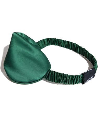Vehan 100% Pure Natural Mulberry Silk Sleep Mask - Adjustable Strap, Blackout Eye Cover for Sleeping, Travel, Yoga - Dark Green - Buy Online on GoSupps.com