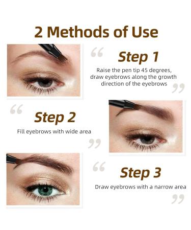 Rechoo Eyebrow Pencil - Waterproof Dark Brown Liquid Brow Pen with Micro Fork Tip for Natural Eye Makeup | Long Lasting & Smudge-Proof - Buy Online on GoSupps.com
