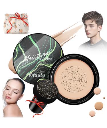 2024 New Mushroom Head Air Cushion Cc Cream Air Mushroom Head Cc Cream Mushroom Head Air Cushion Cc Cream Long-Lasting Waterproof Moisturizing Concealer Beauty Cream (Lvory White-B)