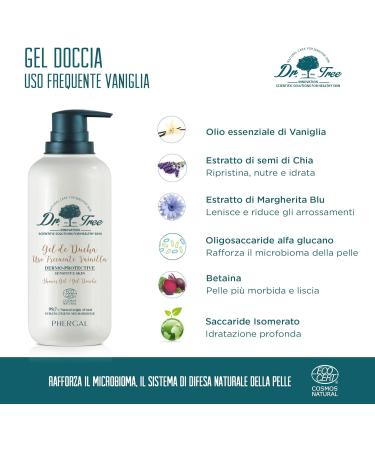  Dr. Tree Dr. Tree - Dermo-Protective Shower Gel for Frequent Use - Specially formulated for sensitive or atopic skin - Strengthens the microbiome - 99.7% natural ingredients - Vanilla - 500 ml - Buy Online on GoSupps.com