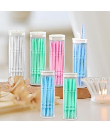 Buy Colored Plastic Toothpicks - 240 Double-Sided Tooth Sticks in Soft Box | Ideal for Kids & Seniors - White Pink Green Blue | International Shipping - Buy Online on GoSupps.com