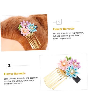 FOMIYES Hairpin Chinese Wedding Decoration Bridal Headpieces for Wedding Bridal Hair Pin Wedding Hair Clip Bridal Hair Accessories Tassel Trim Little Daisy Girl Child Plastic Japan 9X6X2CM Pink Sky-blue Violet - Buy Online on GoSupps.com