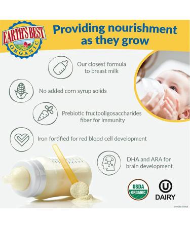 Organic Dairy Infant Powder Formula with Iron & DHA - Earthâ€™s Best 21 oz - Buy Online on GoSupps.com