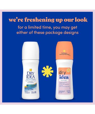 Dry Idea Advanced Dry Anti-Perspirant Deodorant Roll-On Unscented 4 Total Pack Unscented 3.25 Fl Oz (Pack of 4) - Buy Online on GoSupps.com