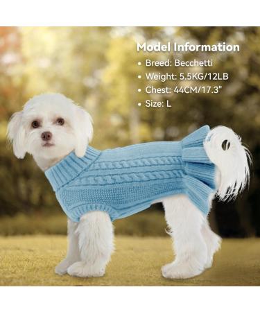 Alagirls Classic Turtleneck Dog Sweater - Soft Breathable Dog Clothing for Chihuahua | Warm Holiday Coat for Pets - XXLarge Blue - Buy Online on GoSupps.com