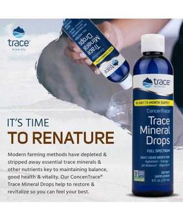 Trace Minerals ConcenTrace Drops | Full Spectrum Minerals | Ionic Liquid Magnesium Chloride Potassium | Low Sodium | Energy Electrolytes Hydration | 48 Day Supply 4 fl oz (Pack of 1) - Buy Online on GoSupps.com