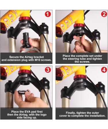 Tokseo Airtag Bicycle Bracket | Waterproof Theft Protection | Hidden Holder for Fork-Hole Bikes (Airtag Not Included) - Buy Online on GoSupps.com