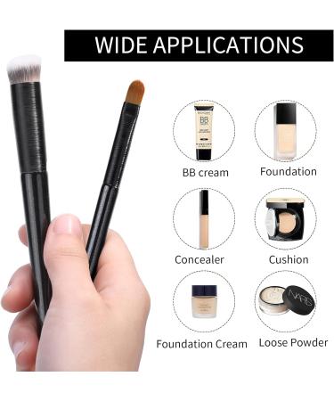 MSQ 2pcs Angled Top Concealer Brush Set - Soft Synthetic Fiber Face Brush for Precise Makeup Application - Buy Online on GoSupps.com