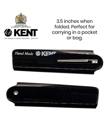 Kent 20T Black Graphite Handmade Folding Pocket Comb for Men - Fine Tooth Hair Comb for Grooming Hair and Beard - Made in England - Buy Online on GoSupps.com