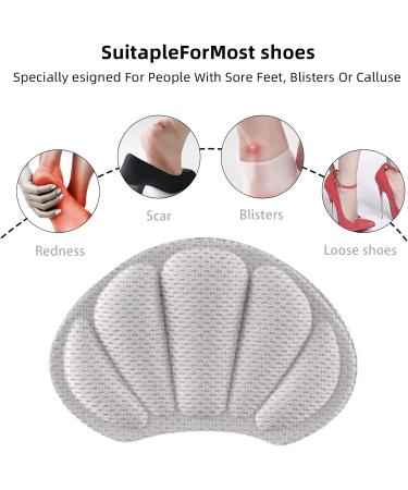 8 Pairs Strong Sticky Heel Grips for Shoes, Anti-Blister Cushion Pads - Gray - Buy Online on GoSupps.com