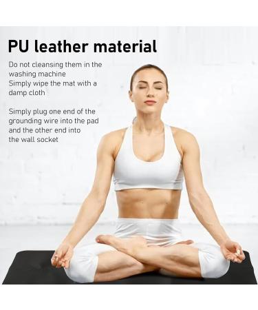 Earth of Yoga Mat Black Soft PU Ground Mat for Stress Relief & Anxiety Reduction | 30x68 cm | Perfect for Elderly | 5m Cable - Buy Online on GoSupps.com