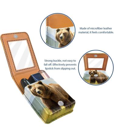 Travel Lipstick Organizer Case with Mirror | Portable Makeup Bag - Bear Meadow Design - Buy Online on GoSupps.com