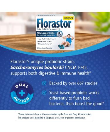 Florastor Probiotics Digestive & Immune Health Bundle with 54 & 30 Capsules Probiotics for Women & Men Helps Flush Out Bad Bacteria & Boosts Good with Saccharomyces Boulardii CNCM I-745 Strain - Buy Online on GoSupps.com