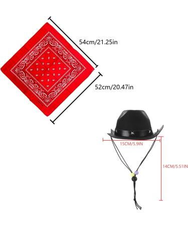 AWOCAN Dog Cowboy Hat and Bandana Set - Pet Costume for Cosplay Parties - Black - Buy Online on GoSupps.com