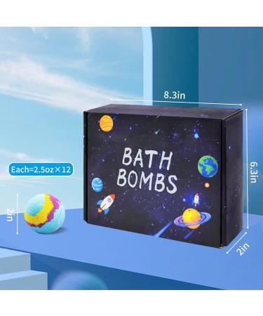 Organic Bath Bombs Gift Set - Handmade with Essential Oils for Bubble and Spa Bath - Perfect for Kids, Women, Men - Vegan and Natural (12Pcs) - Buy Online on GoSupps.com