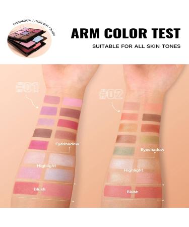 Palette de Maquillage pour Femmes Palette Visage avec Fard Joues et Illuminateur Effets Satin s et Mats Cosm tiques Doux Beaut pour Soir e et Voyages # 01 - Buy Online on GoSupps.com